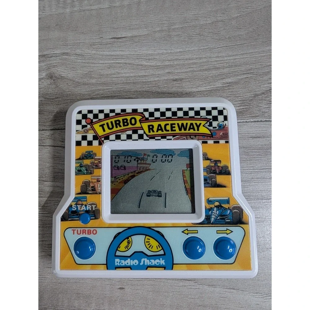 Retro Tandy Turbo Raceway Handheld Arcade Game In Original Box Tested Working